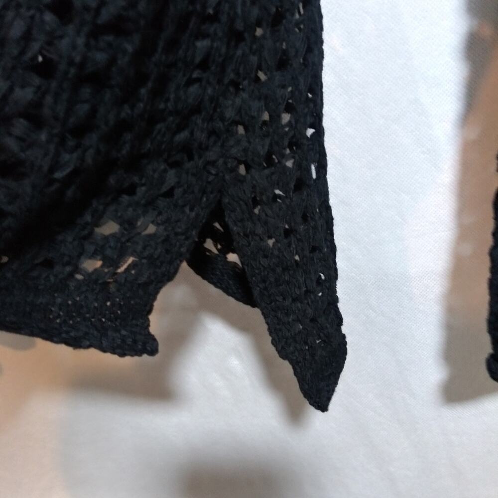 Blu Pepper Black Open-Knit Crochet Sweater - Picture 6 of 9